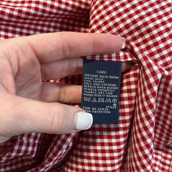 Ralph Lauren Red Checkered Button Down Shirt - Picture 2 of 6
